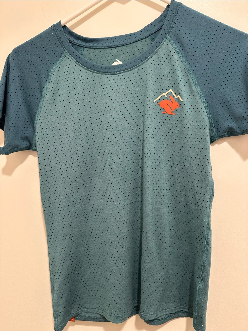 Women’s Teal Short-Sleeve Performance Tee with Mountain Accent